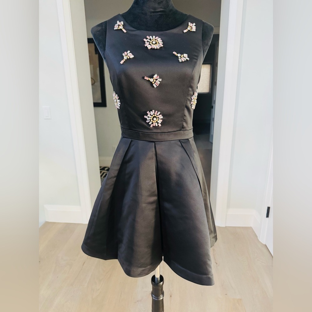 Elegant Black Dress with Jewel Accents